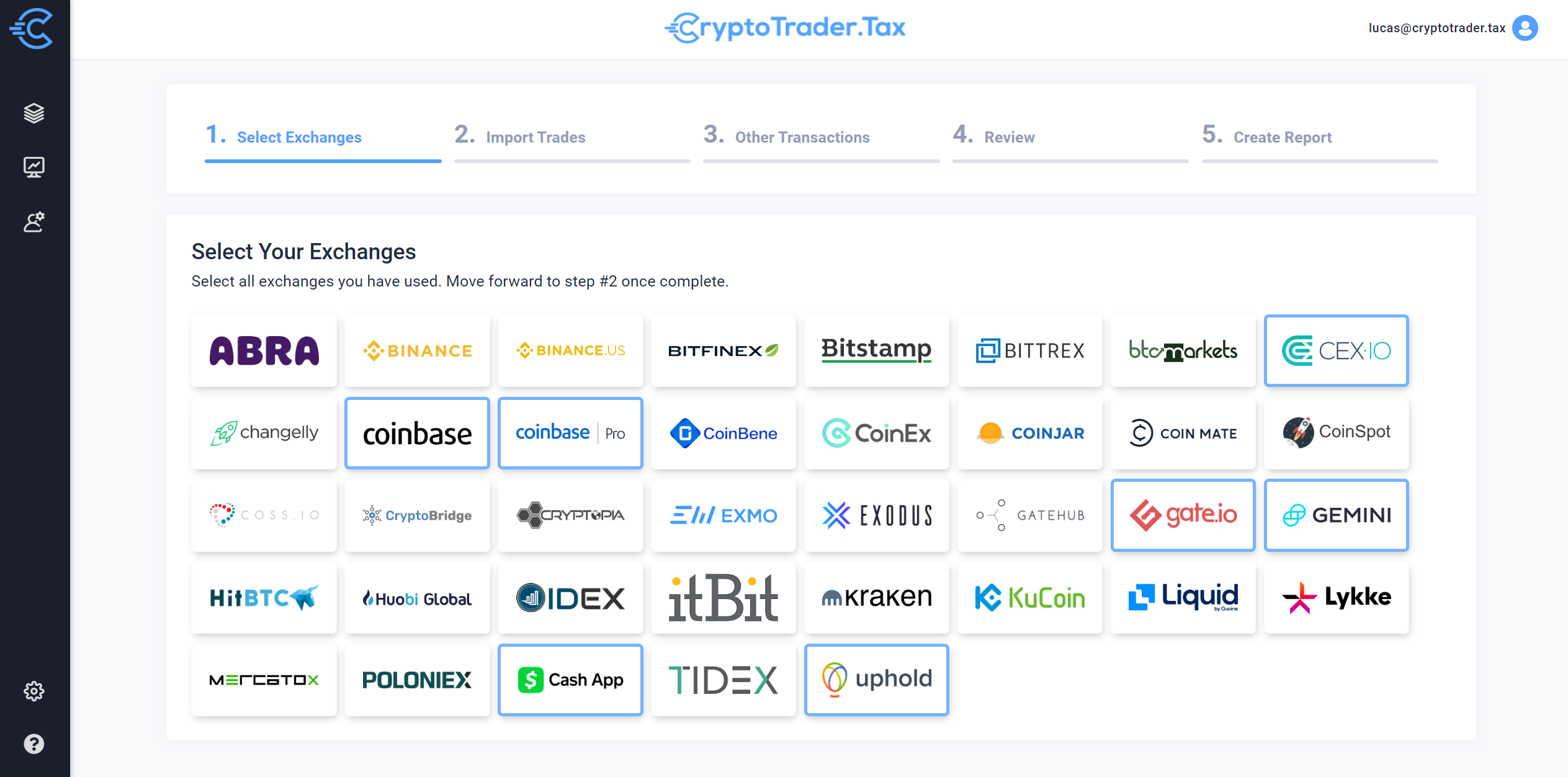 cryptotrader.tax support wallets